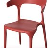 Fabulaxe Modern Plastic Outdoor Dining Chair with Open U Shaped Back, Red, PK 4 QI004228.RD.4